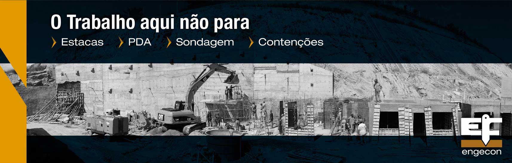 O trabalho aqui não para, estacas, pds, sondagem e contenções